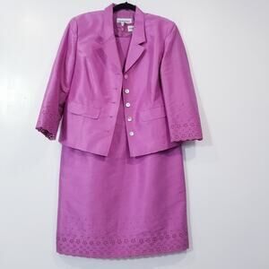 Bloomingdales 100% Silk Pink Blazer and Sheath Dress